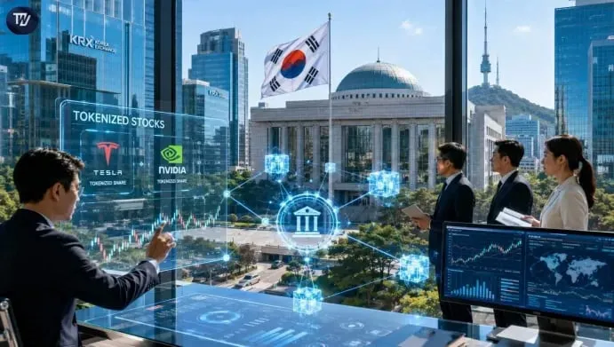 Seoul financial district skyline, representing South Korea's tokenized stock tax decision