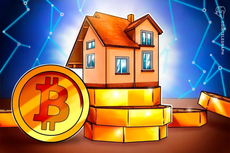 A house key and mortgage paperwork on a desk, illustrating crypto-collateral home loans